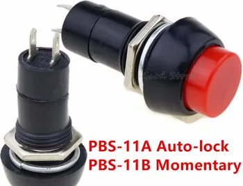 1 adet 12MM Kırmızı PBS - 11A PBS-11B basmalı düğme anahtarı Otomatik kilit / Anlık DIY Anahtarı Elektronik Anahtarları Bileşenleri Aksesuarları