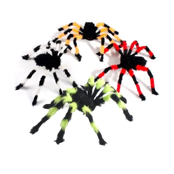 1 ADET şaka örümcek büyük örümcek tüylü örümcek Cadılar Bayramı ürpertici korkunç sahne (Rastgele renk)