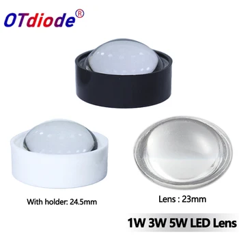 10 adet 1W 3W 5W LED Lens 60 Derece 23mm 24.5 mm Optik Sınıf PMMA Lensler yarı daire Plano dışbükey DIY İçin Yüksek Güç ışığı Lambası