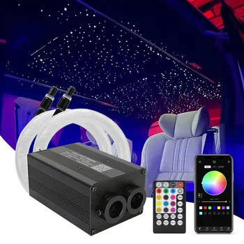 12W Çift kafa Araba Yıldız tavan ışığı Pırıltı Led Yıldız Strarry gökyüzü desenli tavan ışığı Kiti ile Müzik ve app denetleyici