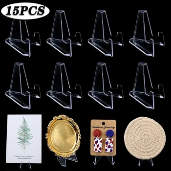 15 ADET Plastik Sikke Ekran Standı Tutucu Küçük Paralar Şövale Tutucu Rozet Kart Koleksiyon Mücadelesi Coin Kapsül Madalya Rafları