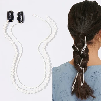 2-Pack Boncuklu Saç Takı Hvıd saç aksesuarları Abartılı Püskül Peri Headdress Kadınlar Kızlar için İnciler Saç Tarak