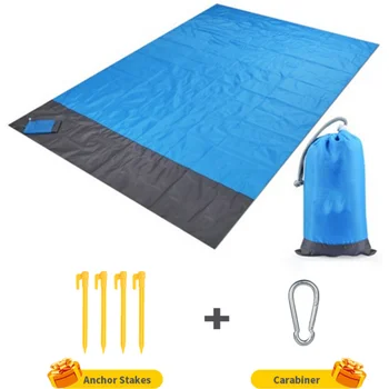 200×210 Su Geçirmez Cep plaj battaniyesi Katlanır Kamp Mat Yatak Taşınabilir Hafif Mat açık piknik örtüsü Kum Plaj Mat
