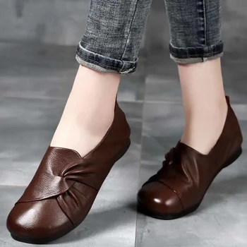 2022 moda Y2K bayan flats yumuşak oxford ayakkabı kahverengi siyah loafer'lar kadın rahat moccasins
