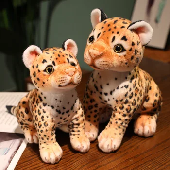 24/29cm Simülasyon Leopar peluş oyuncak Dolması Yumuşak Hayvan Sevimli Çita Bebek Gerçekçi Sahne Dekor Oyuncaklar Çocuklar için erkek doğum günü hediyesi