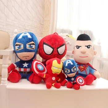27 cm Marvel Avengers Dolgulu pamuk Dolması Kaptan Amerika Demir Adam Örümcek Adam peluş oyuncaklar Hediyeler Çocuklar için Erkek