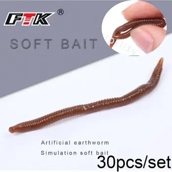 30 ADET 7.5 cm 0.5 g Yumuşak Cazibesi Silikon Simülasyon Solucan kırmızı Solucanlar Yapay Balıkçılık Lures bloodworm Gerçekçi Balık Kokusu Yem