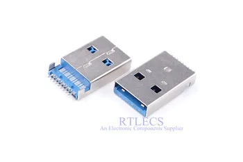 5 ADET USB 3.0 TİP A Fiş Erkek konnektör Yüzey Montaj SMD 9 Pozisyon Açılı Çapraz 692112030100 GSB316441CEU