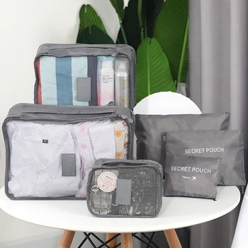 6 ADET Seyahat saklama çantası seti Giyim Düzenli Organizatör Dolap Bavul Kılıfı Seyahat Organizatör Çantası Durumda Ayakkabı Ambalaj CubeBag