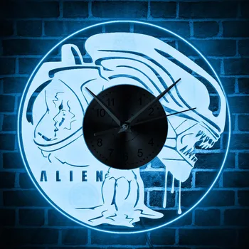 Alien Xenomorph Film Ekstra karasal Çocuk Odası Gece Lambası Saat Bilim Kurgu Dış Mekan LED Aydınlatma Ev Dekor Duvar Horoz