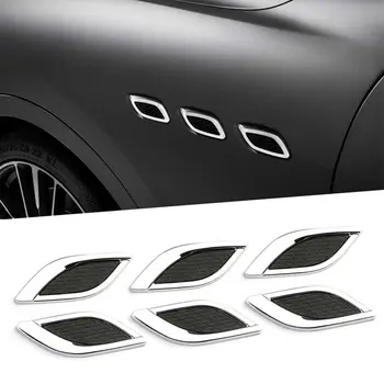 Araba Styling 3D Köpekbalığı Solungaç Araba Sticker Araba Yan Sahte Havalandırma Sticker Metal Krom Güzel Dekorasyon Modifiye Araba Popüler Etiket