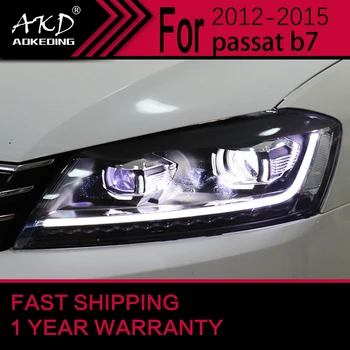 Araba ışıkları Vw Passat B7 LED Far 2012-2016 B7 Kafa Lambası Drl projektör Lens Otomotiv