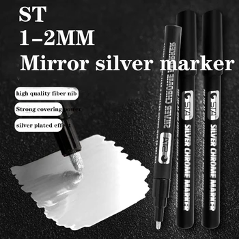 Ayna Gümüş Galvanik işaretleyici kalem Prop Model Araba Lastiği Kaya Seramik Cam Krom kaplama boya kalemi 1-2mm Çizgi Genişliği