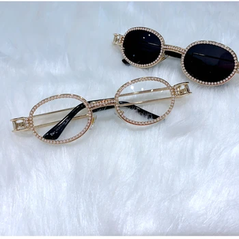 Blu-ray Koruma Güneş Gözlüğü kadın Sıcak satış yuvarlak vintage güneş gözlüğü Inci lüks güneş gözlüğü Erkekler UV400 oculos