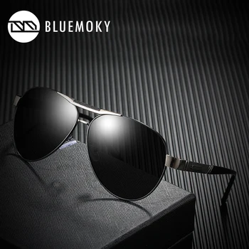 BLUEMOKY erkek Marka Havacılık Güneş Gözlüğü Polarize UV400 Shades Boy Sürüş Tasarımcı Polaroid güneş gözlüğü Kadın