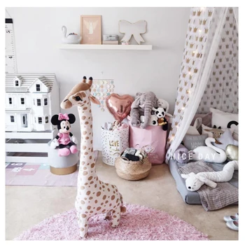 Büyük Boy Simülasyon Zürafa peluş oyuncak Yumuşak Peluş Hayvan uyku yastığı Bebek Erkek Kız doğum günü hediyesi Dekorasyon çocuk Oyuncakları