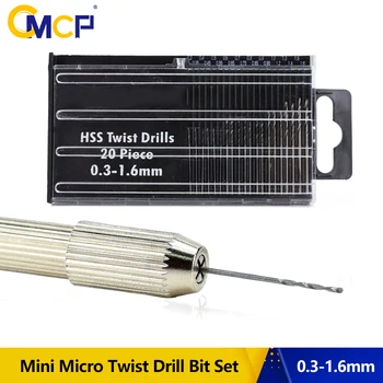 CMCP HSS Büküm matkap uçları 0.3-1.6 mm Mini Mikro matkap ucu seti Alüminyum El Matkap Modeli Zanaat Durumda Aracı Mini Matkap Ucu