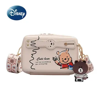 Disney Winnie The Pooh Yeni kadın askılı omuz çantası Karikatür Sevimli Cep Telefonu Çantası Yüksek Kaliteli Moda kadın askılı omuz Eğik Çanta