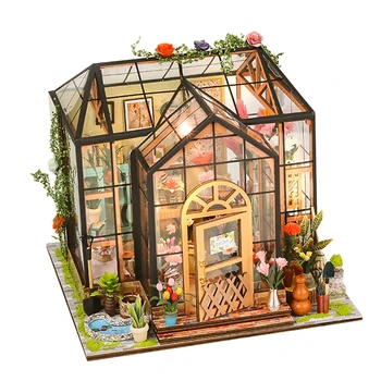 DIY Dollhouse 1/24 Ölçekli Minyatür Dollhouse Japon Bahçe Yapı Seti Oyuncaklar Çocuk Doğum Günü Hediyeleri için