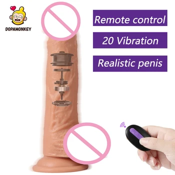 Dopamonkey vibratör yapay Penis Vantuz Uzaktan Kumanda simülasyon Penis gerçekçi ısıtma salıncak büyük yapay Penis bayanlara Seks Oyuncak