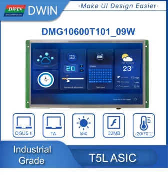 DWIN 10.1 İnç 1024*600 Arduino LCD Ekranlar İçin Mega 2560 ESP32 HMI UART RS232 RS485 PLC DMG10600T101_09W