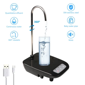 Elektrikli su sebili Ev Ofis Mutfak USB Şarj Edilebilir Taşınabilir Otomatik Elektrikli Şişe su kovası pompalı dağıtıcı
