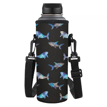 Erkek termos şişe Koruyucu Karikatür Köpekbalığı Taşınabilir Su Bardağı Kılıfı 500ML İçecekler Bira Tutucu Kılıf Ayarlanabilir mutfak dekoru