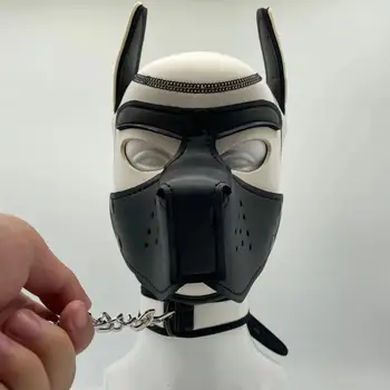 Erotik Cosplay Köpek Nokta Burun Maskesi Hood Kiti Erkekler Kadınlar için Bdsm Kölelik Köle Fetiş Yetişkin Seks Oyunları Köpek Oyun Çekiş Flört