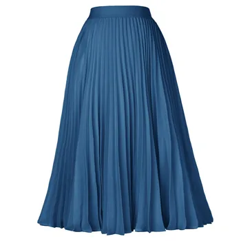 Grace Karin Bayanlar Pileli Etekler Elastik Bel Düz Renk Yüksek Bel Çizgili Şık Etekler Vintage Zarif Tatlı Moda Yaz