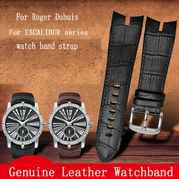 Hakiki Deri Kordonlu Saat 26mm Roger Dubuis EXCALİBUR serisi saat kayışı kayışı 42mm arama RDDBEX0405 erkek Aksesuarları