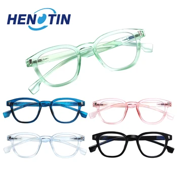 Henotin Oval Çerçeve Reçete okuma gözlüğü Bahar Menteşe Erkekler Kadınlar Hafif Rahat HD Gözlük + 0 ~ + 600
