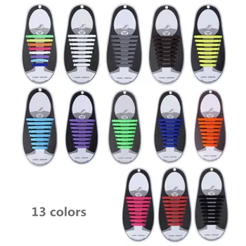 Hiçbir Kravat Ayakabı Ayakkabı Aksesuarları Elastik Silikon Elastik Ayakkabı Bağı Yaratıcı Tembel Kauçuk Silikon Danteller Ayakkabı Bağcıkları 16 adet / grup