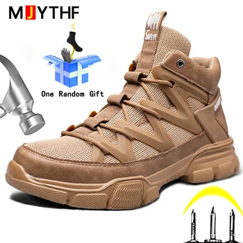 Iş Sneakers Erkek Ayakkabı Yetişkin Güvenlik ayakkabıları Erkekler Plastik Çelik burunlu anti-delinme iş ayakkabısı Botları endüstriyel ayakkabı asker botu Erkekler