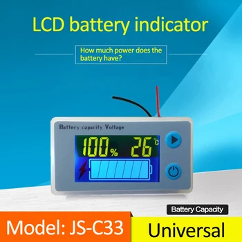 JS-C33 10-100V Evrensel LCD Araba Asit Kurşun Lityum Pil Kapasitesi Göstergesi Dijital Voltmetre voltmetre Monitör