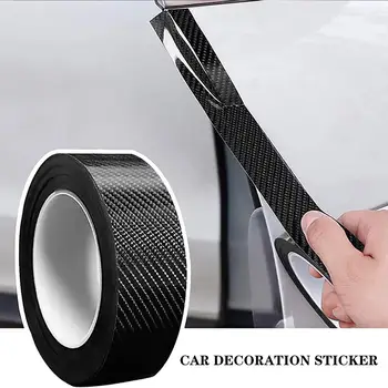 Karbon Fiber Araba Sticker3D Koruma Şeridi Tampon Eşiği Anti-scratch Bant Dikiz Aynası Su Geçirmez FilmCarAccessorie