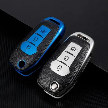 Karbon Fiber TPU Araba anahtar kapağı kılıfı Koruyucu Kabuk FORD Fusion Fiesta Escort Mondeo Everest Ranger 3 Düğmeler anahtarlık