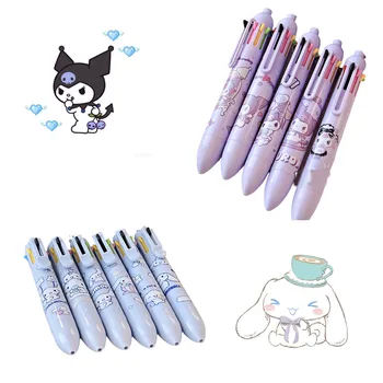 Kawaii Kuromi Cinnamoroll 8 Renk Basın Tükenmez Kalem Öğrenci Sanrioed Anime Sevimli Renkli işaretleyici kalem Çalışma Kırtasiye