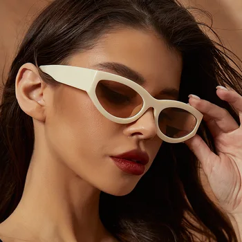 Küçük Kedi Gözlük Kadın Moda Markalı Güneş Gözlüğü Plaj Güneş Koruma Güneş Gözlüğü Şeffaf Renkli Eğilim UV400 Gözlük