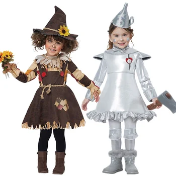 Kız Erkek Korkuluk Teneke Adam Kostüm Sihirli Kale Sihirbazı Cadı Peri Masalı Kitap Hafta Cosplay Fantezi Parti elbisesi Karnaval Cadılar Bayramı
