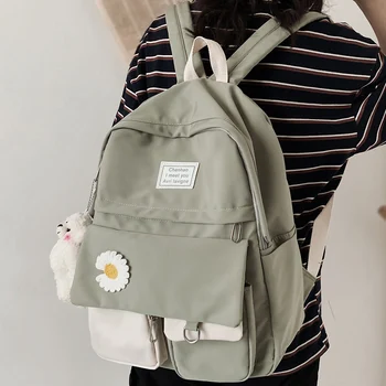 Kız Koleji Öğrenci Sırt Çantası Sevimli Çiçek Naylon Kadın okul çantası Bayan Kawaii Sırt Çantası Kadın moda çantalar Kitap Moda Seyahat Yeni
