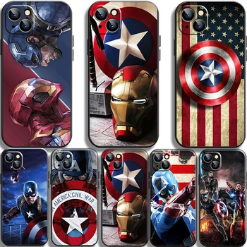 Marvel Avengers Kaptan Amerika Telefon kılıfı için iPhone 11 Pro Max Kamera Kapak iPhone 12 13 Pro Max X XR Xs max 6 6s 7 8 Artı