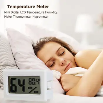 Metre Termometre Higrometre Kapalı Oda Sıcaklık Sensörü Mini Dijital LCD Sıcaklık Nem Hava İstasyonu ile Saat
