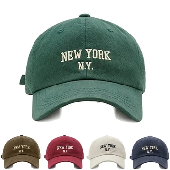 NEW YORK Kadın Kap Kadın erkek beyzbol şapkası Spor güneş şapkası Üst Kpop Yumuşak Snapback Retro Hip-Hop Pamuk Şapka