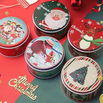 Noel Partisi Malzemeleri Şeker Sikke Depolama kurabiye kutusu Teneke Hediye Kutuları Noel Teneke Hediye Kutusu Saklama Kapları