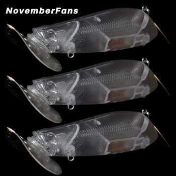 NovemberFans 3 adet / grup 110mm 36g Boş Popper Cazibesi Olta takımı Sert Plastik Boyasız Topwater Metal Fatura Crankbait Balıkçılık Cazibesi