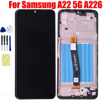 Orijinal Samsung Galaxy A22 5G A226 A226B SM-A226B / DSN lcd Ekran Paneli Matris Modülü Dokunmatik Ekran Digitizer Meclisi Çerçeve
