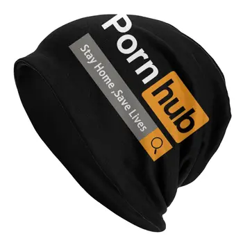 Pornhub Logo Skullies Beanies Kapaklar Serin Kış Sıcak Kadın Erkek Örgü Şapka Unisex Yetişkin Kalmak Ev Hayat Kurtarmak Kaput Şapka