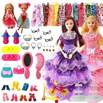 Prenses Bebek Moda Parti düğün elbisesi BJD Bebek Hareketli Ortak Vücut Klasik Oyuncaklar Barbie Kızlar için En İyi Hediye DIY Aksesuarları