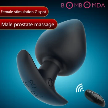Prostat Stimülatörü Vibratör Acemi İçin Seks Oyuncak Erkek prostat masaj aleti Yapay Penis Anal Plug Silikon Kablosuz Vibratör Buttplug