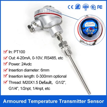 PT100 Sıcaklık Sensörleri sıcaklık kontrol cihazı 4-20mA 0-10V Sıcaklık Sinyal Dönüştürücü